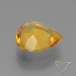 9,17 ctw natürlicher Tiefes Orange-Gold Citrin, Birnenform, VVS-VS