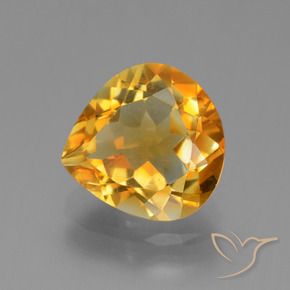 9,17 ctw natürlicher Tiefes Orange-Gold Citrin, Birnenform, VVS-VS