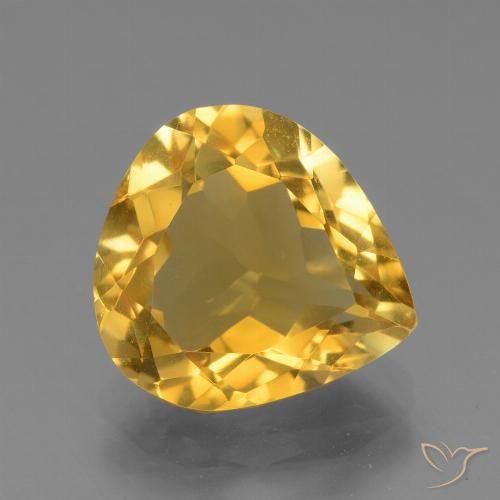 4.02ct Natürlicher Helles Gold Citrin, Birnenform, VVS-VS