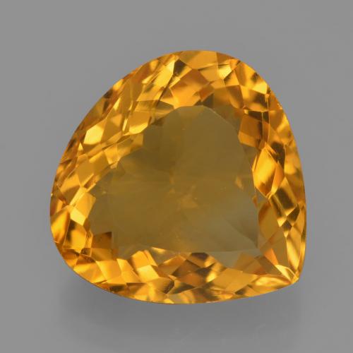 7.44ct Natürlicher Dunkelorange-Gold Citrin, Birnenform, VVS-VS