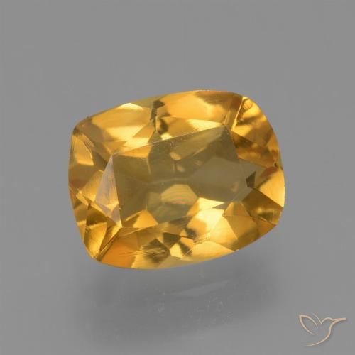 1.54ct Natürlicher Tiefes Orange-Gold Citrin, Kissen, VVS-VS