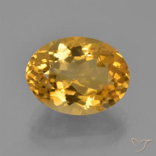 4.75ct Natürlicher Mittel-Helles Orange-Gold Citrin, Oval, VVS-VS