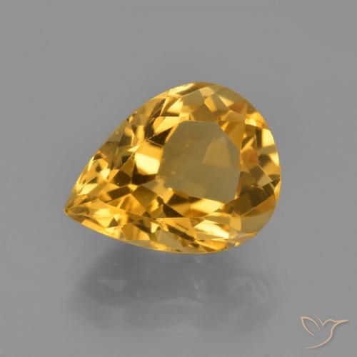 3.54ct Natürlicher Dunkelgolden Citrin, Birnenform, VVS