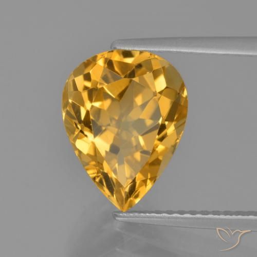 9,17 ctw natürlicher Dunkelgolden Citrin, Birnenform, VVS