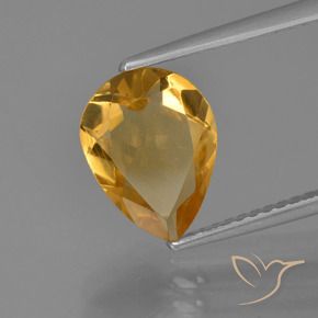 9,17 ctw natürlicher Tiefes Goldorange Citrin, Birnenform, VVS