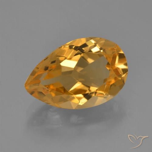 3.93ct Natürlicher Dunkelorange-Gold Citrin, Birnenform, VVS-VS
