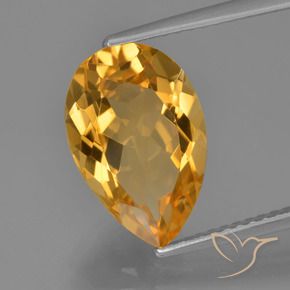 9,17 ctw natürlicher Dunkelorange-Gold Citrin, Birnenform, VVS-VS