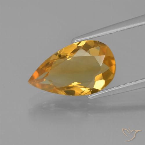 1.97ct Natürlicher Dunkelorange-Gold Citrin, Birnenform, VVS-VS