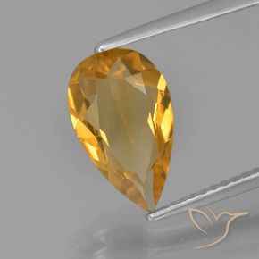 9,17 ctw natürlicher Dunkelorange-Gold Citrin, Birnenform, VVS-VS