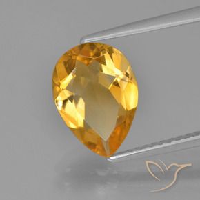 9,17 ctw natürlicher Tiefes Orange-Gold Citrin, Birnenform, VVS-VS