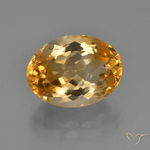 5.69ct Natürlicher Mittel-Dunkelgold Citrin, Oval, VVS-VS