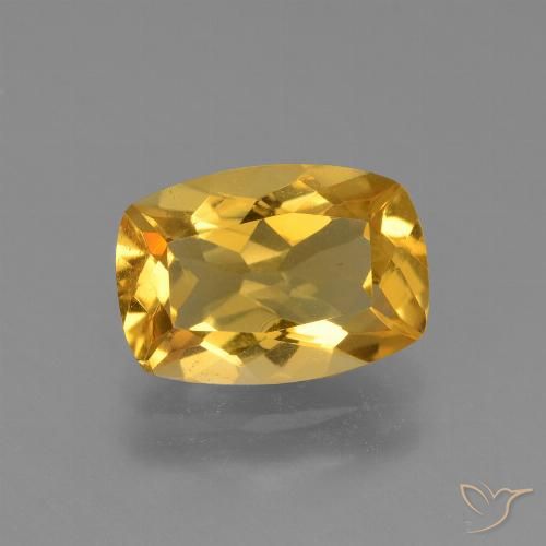 3.10ct Natürlicher Mittelgold Citrin, Kissen, VVS-VS