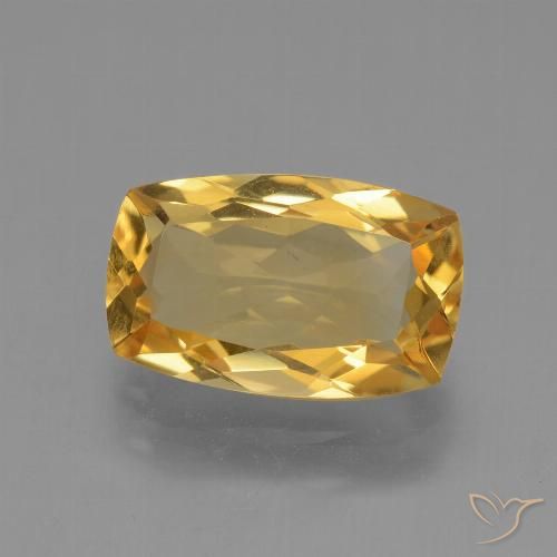 3.53ct Natürlicher Tiefes Goldorange Citrin, Kissen, VVS-VS