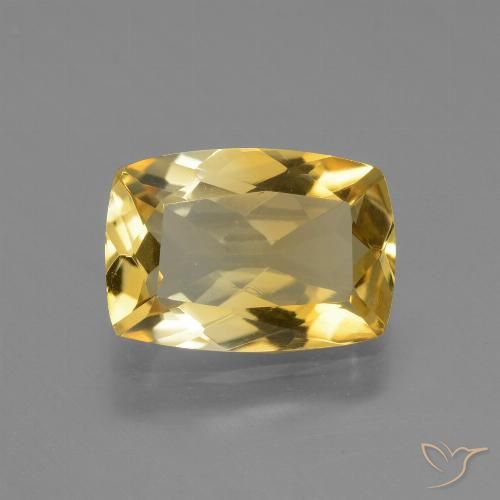 2.97ct Natürlicher Mittelgold Citrin, Kissen, VVS-VS