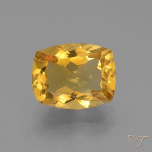 3.49ct Natürlicher Dunkelgolden Citrin, Kissen, VVS