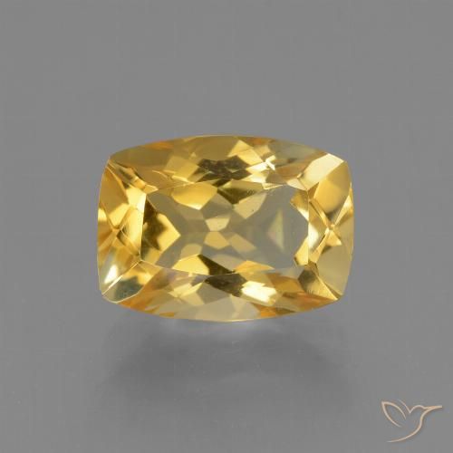 3.68ct Natürlicher Tiefes Goldorange Citrin, Kissen, VVS-VS