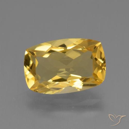 3.63ct Natürlicher Golden Citrin, Kissen, VVS-VS