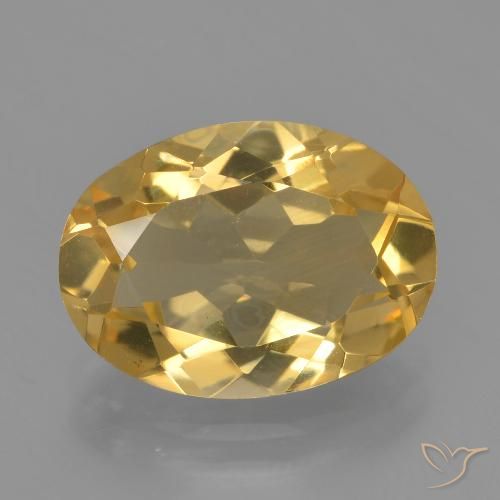 3.10ct Natürlicher Mittel-Dunkelgold Citrin, Oval, VVS-VS