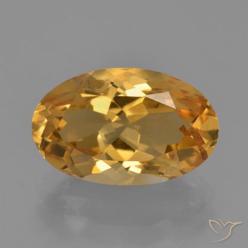 4.10ct Natürlicher Mittel-Dunkelgold Citrin, Oval, VVS-VS