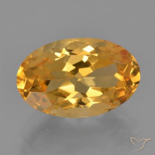 3,86 ctw natürlicher goldener Citrin, Oval Schliff, VVS-VS