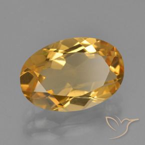 9,17 ctw natürlicher Tiefes Goldorange Citrin, Oval, VVS-VS