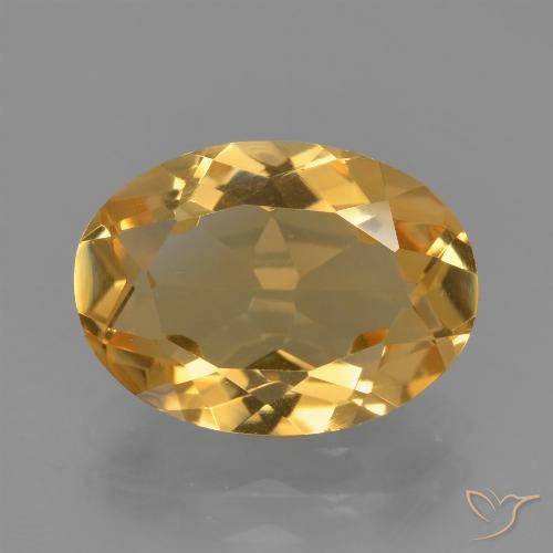 3.23ct Natürlicher Tiefes Goldorange Citrin, Oval, VVS-VS
