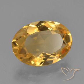 9,17 ctw natürlicher Tiefes Goldorange Citrin, Oval, VVS-VS