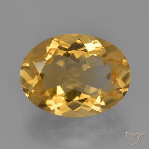 3.46ct Natürlicher Tiefes Goldorange Citrin, Oval, VVS-VS