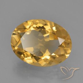 9,17 ctw natürlicher Tiefes Goldorange Citrin, Oval, VVS-VS
