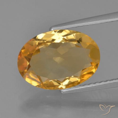 3.25ct Natürlicher Mittel-Dunkelgold Citrin, Oval, VVS-VS