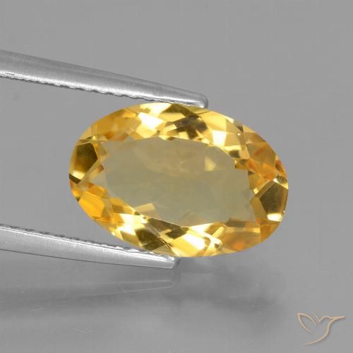 3.17ct Natürlicher Mittelhelles Gold Citrin, Oval, VVS