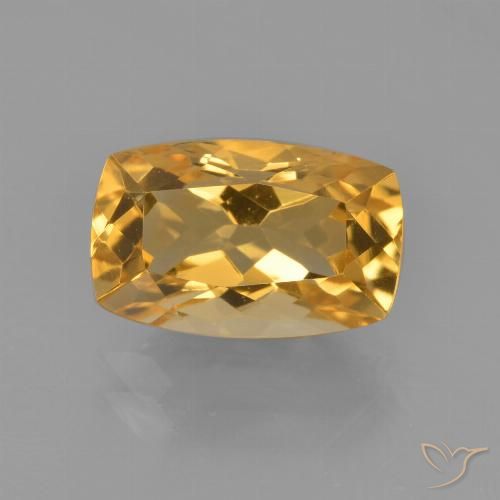 3.06ct Natürlicher Tiefes Goldorange Citrin, Kissen, VVS-VS