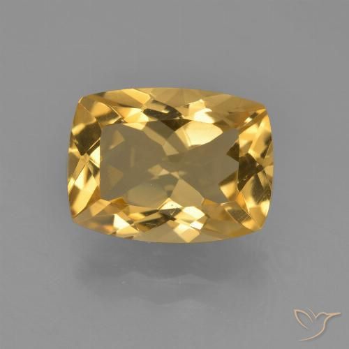 3.71ct Natürlicher Tiefes Goldorange Citrin, Kissen, VVS-VS