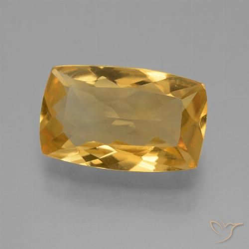 3.87ct Natürlicher Mittel-Dunkelgold Citrin, Kissen, VVS
