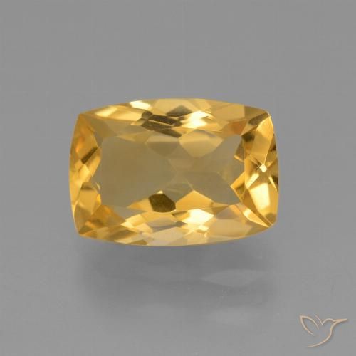3.50ct Natürlicher Mittel-Dunkelgold Citrin, Kissen, VVS