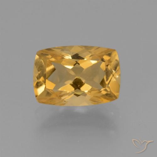 3.34ct Natürlicher Tiefes Goldorange Citrin, Kissen, VVS-VS
