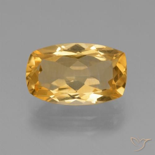3.56ct Natürlicher Tiefes Goldorange Citrin, Kissen, VVS-VS