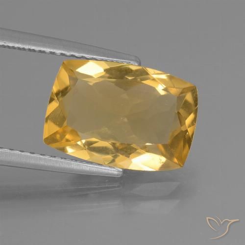3.51ct Natürlicher Mittel-Dunkelgold Citrin, Kissen, VVS-VS