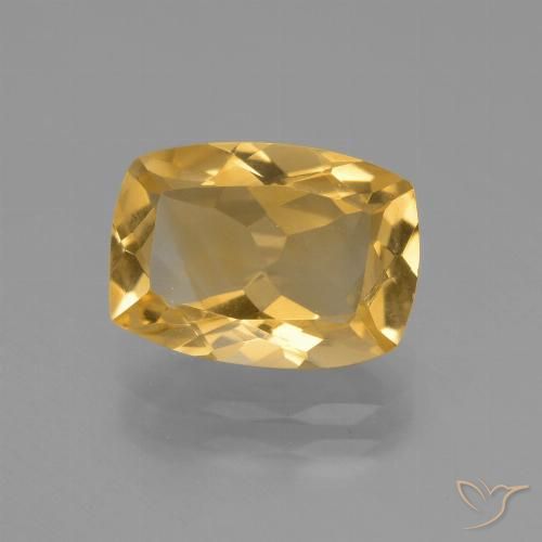 3.06ct Natürlicher Tiefes Goldorange Citrin, Kissen, VVS-VS