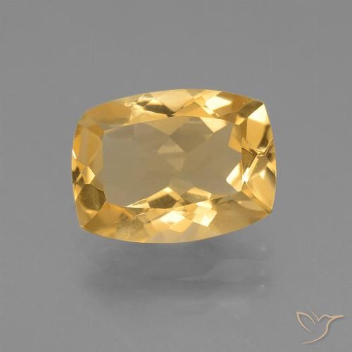 3.26ct Natürlicher Tiefes Goldorange Citrin, Kissen, VVS-VS