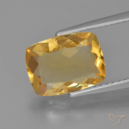2.43ct Natürlicher Tiefes Goldorange Citrin, Kissen, VVS-VS