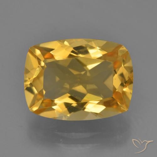 4.24ct Natürlicher Dunkelgolden Citrin, Kissen, VVS-VS