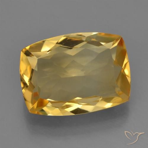 4.46ct Natürlicher Tiefes Goldorange Citrin, Kissen, VVS-VS