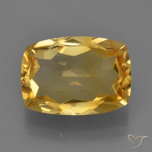 4.51ct Natürlicher Tiefes Goldorange Citrin, Kissen, VVS-VS