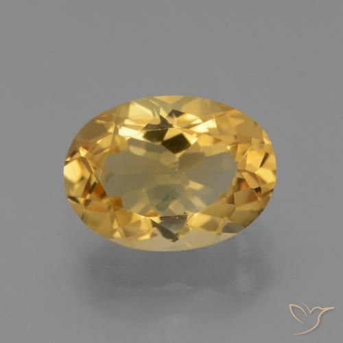 3.88ct Natürlicher Mittel-Dunkelgold Citrin, Oval, VVS-VS