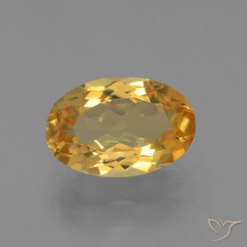 3.17ct Natürlicher Mittel-Dunkelgold Citrin, Oval, VVS-VS