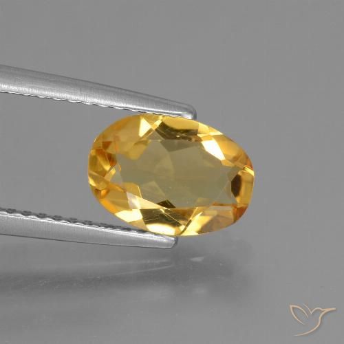 1.40ct Natürlicher Mittel-Dunkelgold Citrin, Oval, VVS-VS
