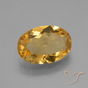 9,17 ctw natürlicher Tiefes Goldorange Citrin, Oval, VVS-VS
