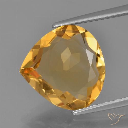 4.19ct Natürlicher Dunkelorange-Gold Citrin, Birnenform, VVS-VS