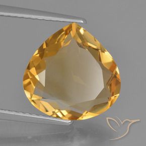 9,17 ctw natürlicher Dunkelorange-Gold Citrin, Birnenform, VVS-VS